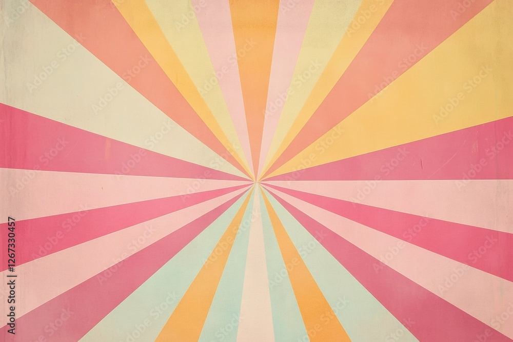 Poster colorful radial background with pastel shades and geometric patterns created for use in design proje