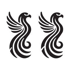 eagle logo silhouette vector illustration 