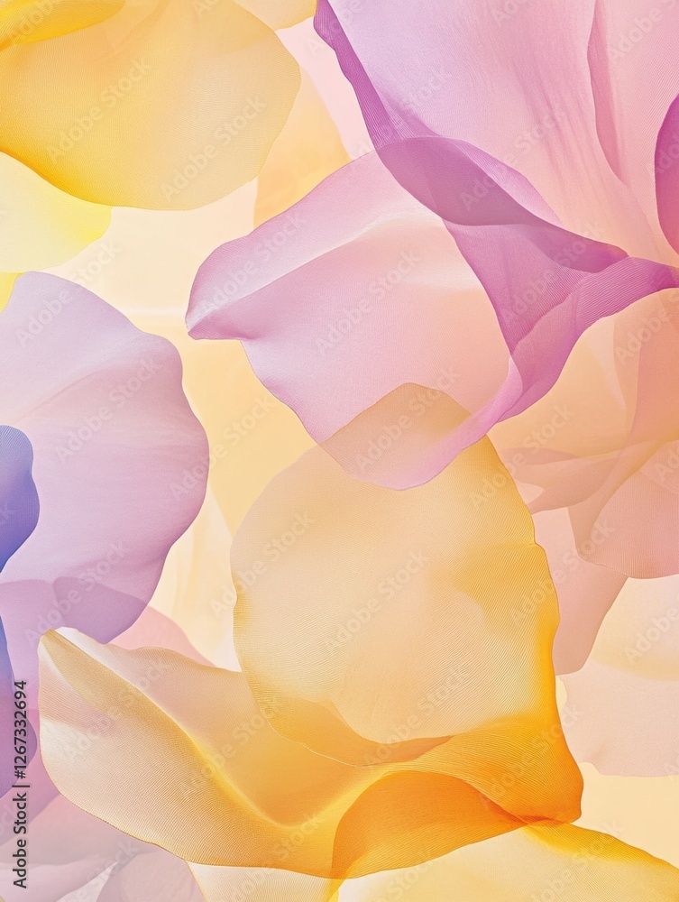 Aufkleber Elegant pastel petals in soft hues create a delicate floral abstract backdrop for artistic settings. Generative AI