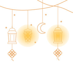 Golden Islamic Lantern Decoration