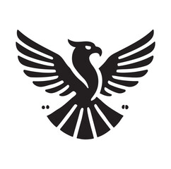 Obraz premium eagle logo silhouette vector illustration 