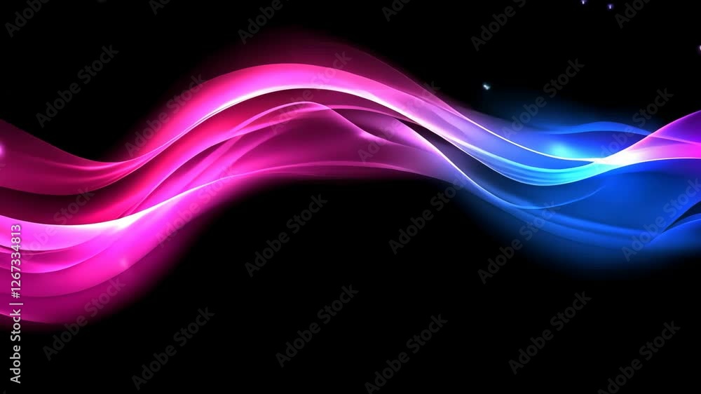Poster colorful abstract waves create a vibrant visual experience in a dark background