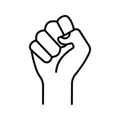 hand raised in a clenched fist icon color editable