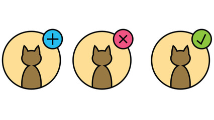 Forest, sea world, and pet animals vector illustration isolated