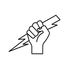 Lightning holding in hand  icon color editable