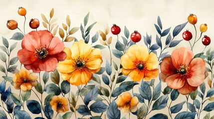 Background with colorful flowers.