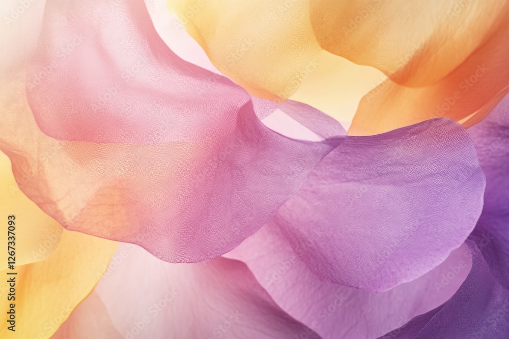 Aufkleber soft layers of colorful fabric creating a beautiful abstract background in pastel shades during morn