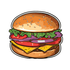 Sticker vector design of fast food 