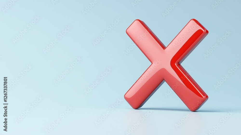 Poster red cross symbol on a soft blue background for various concepts