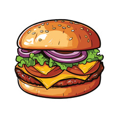 Sticker vector design of fast food 