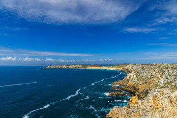 Landscape near Pen-Hir cape (Pointe de Pen-Hir), Camaret-sur-Mer, Crozon, Brittany, France