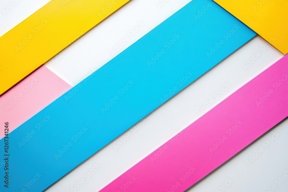 Poster Colorful geometric shapes arranged in a visually pleasing pattern on a white background showcasing creativity and design. Generative AI