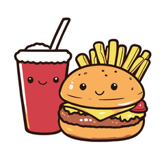 Sticker vector design of fast food 