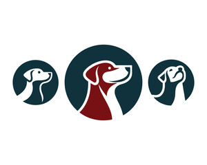 set of dog head logo icon