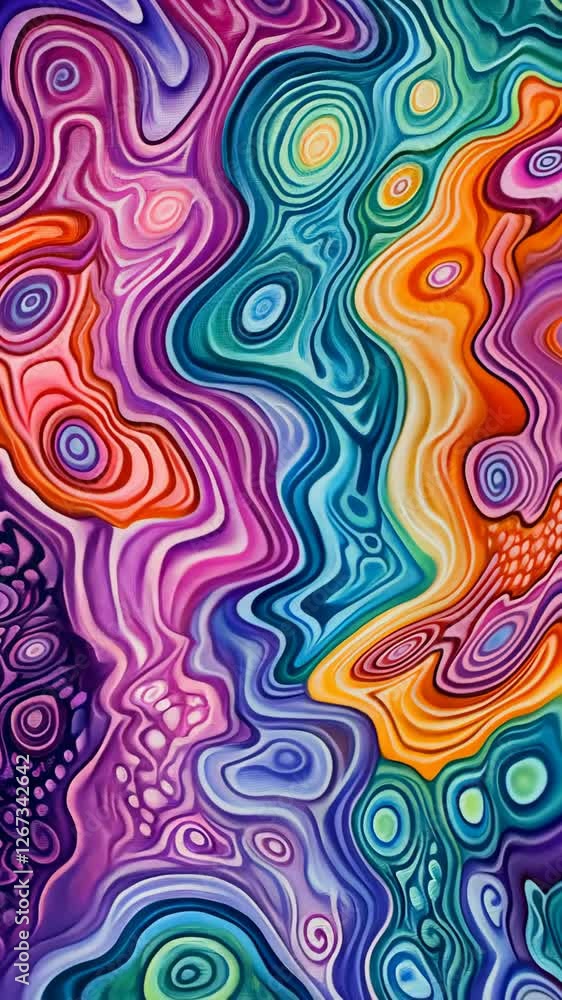 Aufkleber colorful abstract patterns create a mesmerizing swirl of vibrant hues in a unique design showcasing 