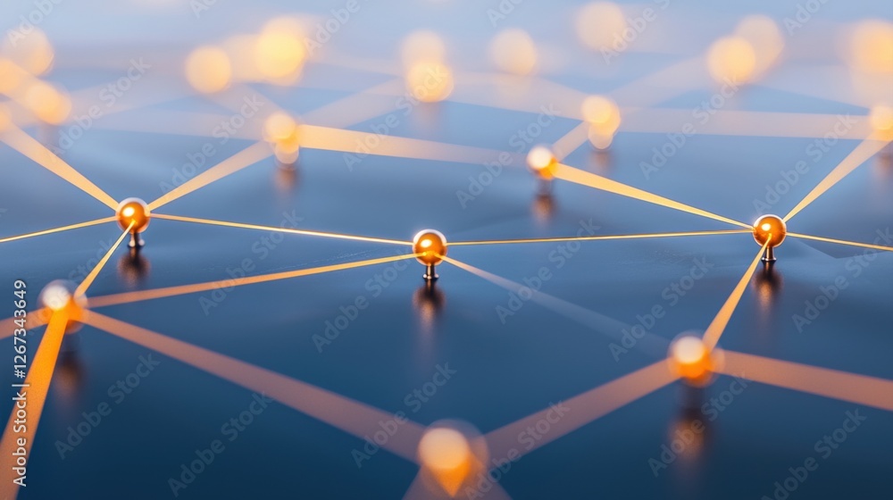 Aufkleber glowing digital energy network visualizing connections and interactions in space