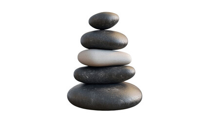 stack of stones isolated on white background 