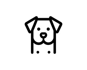 minimal line art outline dog logo icon