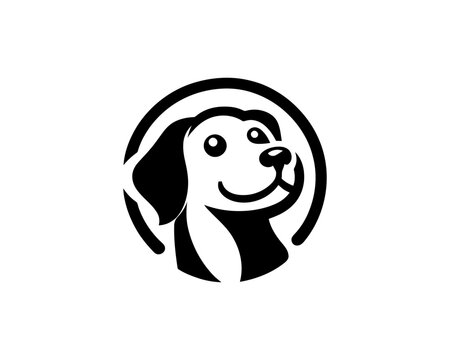 Naklejki happy smiling face dog logo