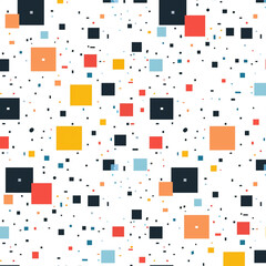 Obraz premium seamless geometric pattern with multicolored squares of various sizes