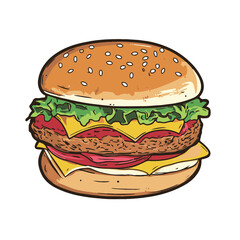Sticker vector design of fast food 