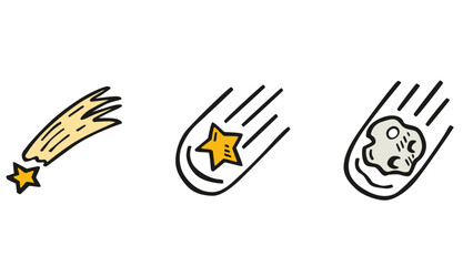 Galactic and solar system, space hand-drawn planets and elements vector illustration © Llama Studios