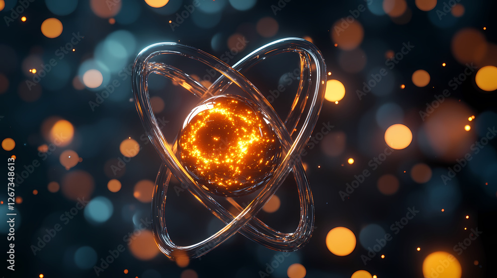 Poster abstract atomic model in deep space setting