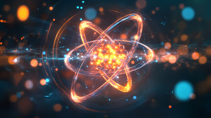 Atomic Structure Illustration with Futuristic Vibes