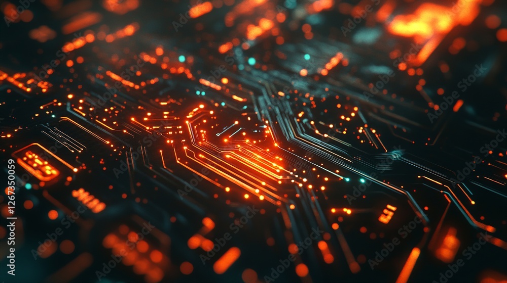 Poster abstract technology background with circuit