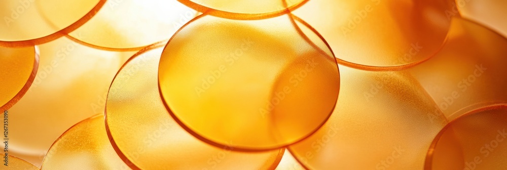Fototapete colorful translucent circular shapes arranged closely together in an artistic display. generative ai