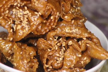 Chebakia Close Up, Sweet Moroccan Cookie