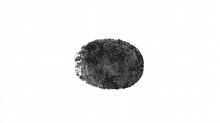 Fingerprint Icon Vector: Round-Shaped Black Fingerprint