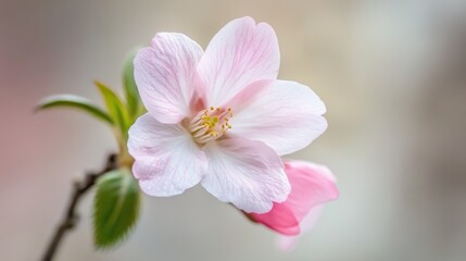 Obraz premium Delicate Pink Flower Blossom on Branch