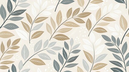 Elegant Leaf Pattern in Earthy Tones on a Light Background for Interior Design and Decoration