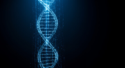 ** Digital DNA: Data Helix, Binary Code, Genetic Information, Future Tech, Science Innovation