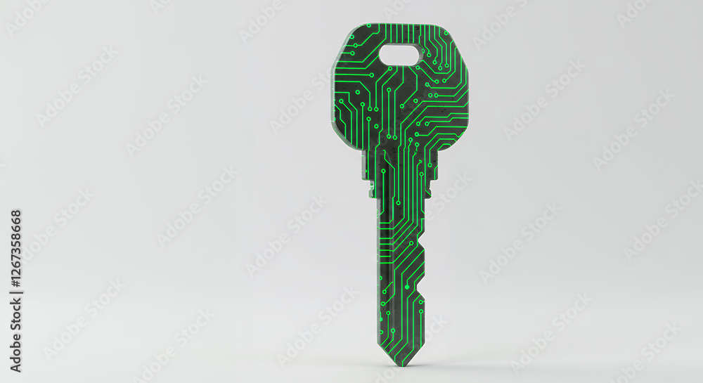 Poster digital security key: high-tech circuit board access solution - unlock the future with innovation & 