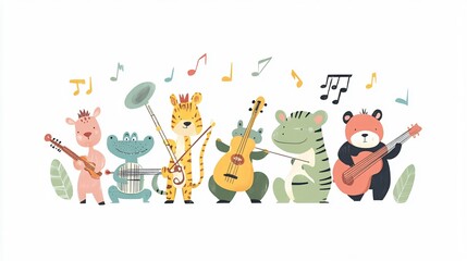Animated Animals Playing Musical Instruments Image