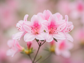 Fototapeta premium Close-Up of Delicate Pink Blossoms in Full Bloom