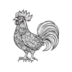 rooster isolated on white