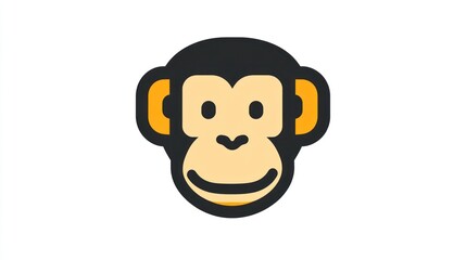 Fototapeta premium Monkey's face icon looking forward. Good for web or applications. Isolated on the background
