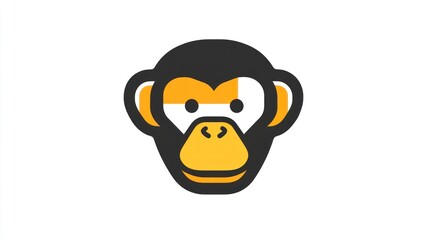 Naklejka premium Monkey face icon on white background, representing wildlife, for web design or logos