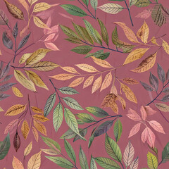 seamless pattern with leaves
