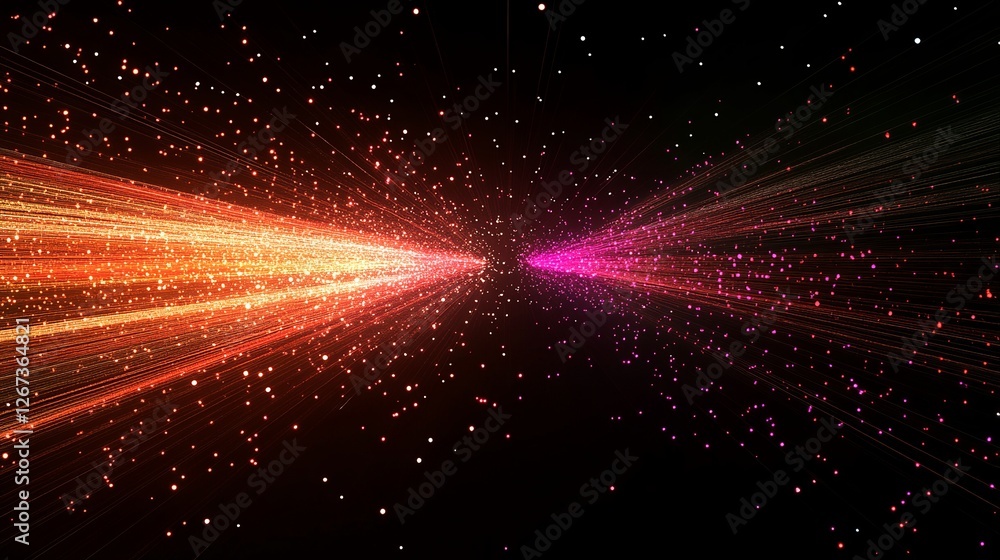 Aufkleber abstract digital dot line particle data background connecting technology concept, technology, abstra