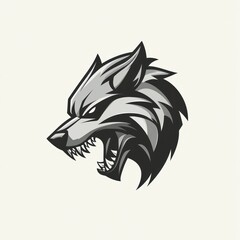 Fototapeta premium Angry wolf head graphic design, use for logo, game, sport
