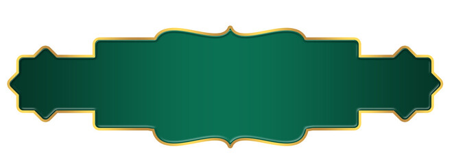 Green Luxury Label Banner title Frame Islamic Lower Third