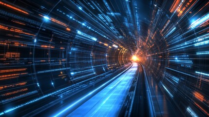 Obraz premium Digital wave technology background concept