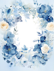 Elegant wreath of delicate flowers of pastel palette