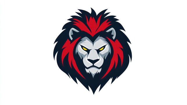 Lion head logo, fierce animal graphic, emblem design, for brand identity, stock use