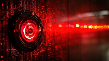 Red flashing alert indicating a security breach on a digital system