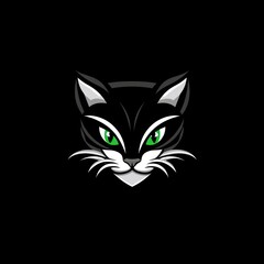 Fototapeta premium Cat's face in front of plain background for animal content, mascot, and gaming